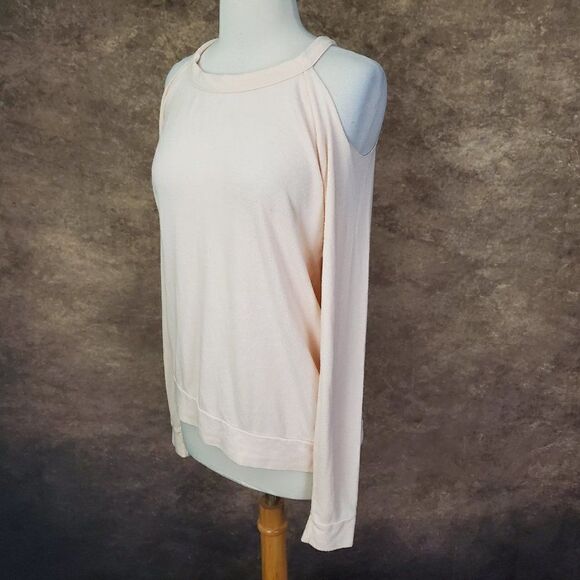 𝅺chaser Love Knit Long Sleeve Cold Shoulder Raglan M - Picture 4 of 8